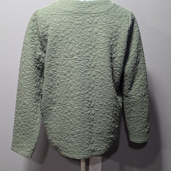 EUC Appleseed's Cable-Textured Knit  Quilted Cardigan Oversize Size Small - Picture 2 of 8